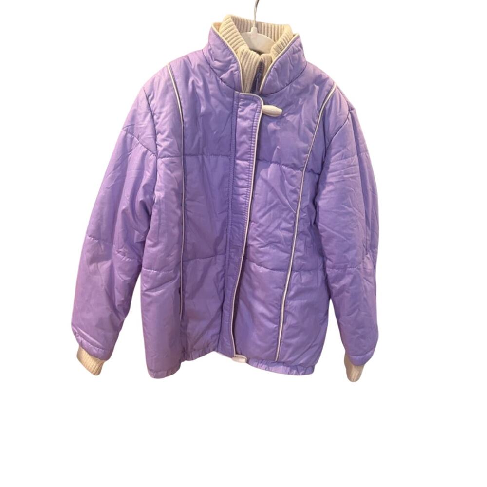 Vintage Cloud 9 Purple Puffer Jacket Coat Kids Medium Made Hong Kong